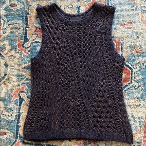 ANTHROPOLOGIE navy/bronze knit vest